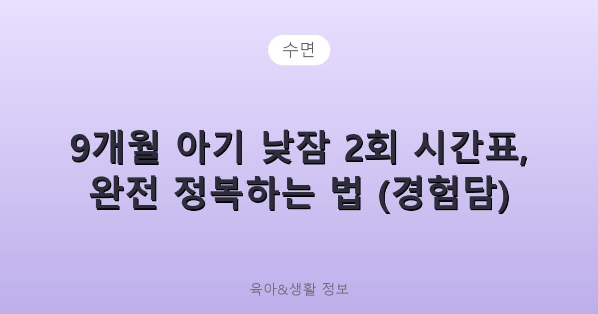 9개월 아기 낮잠 2회 시간표, 완전 정복하는 법 (경험담) - 수면 리뷰 이미지